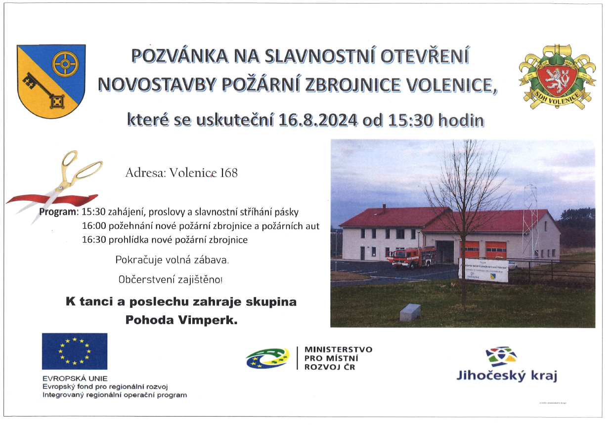 Slavnostní otevření novostavby požární zbrojnice