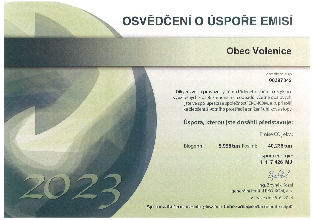 Osvědčení o úspoře emisí