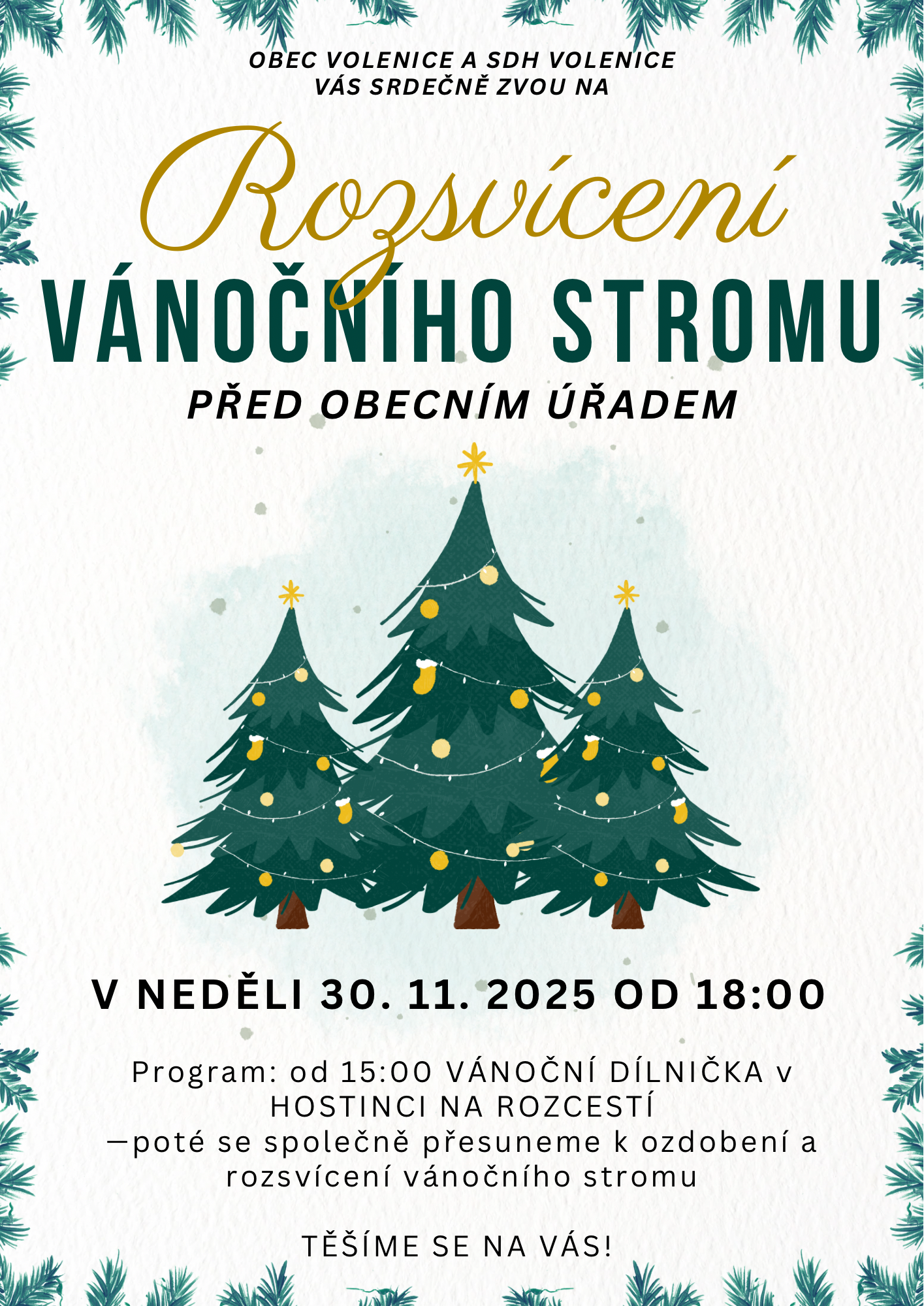 ROZSVÍCENÍ VÁNOČNÍHO STROMU