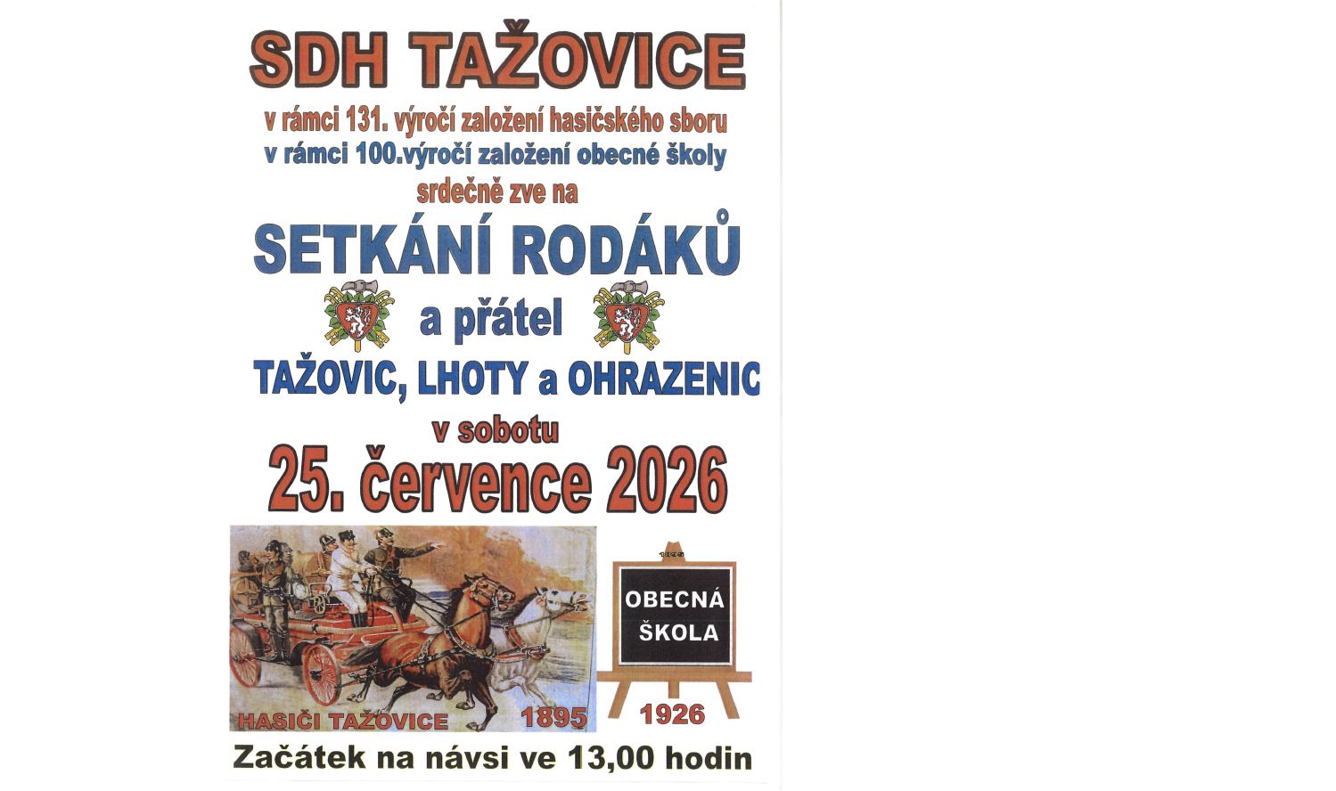 Setkání rodáků a přátel Tažovic, Lhoty a Ohrazenic